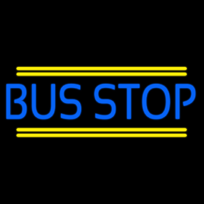 Blue Bus Stop Neon Sign