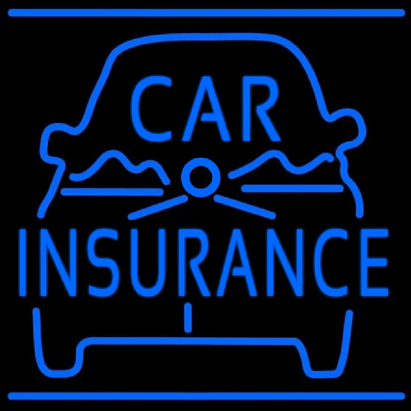 Blue Car Insurance Logo Neon Sign