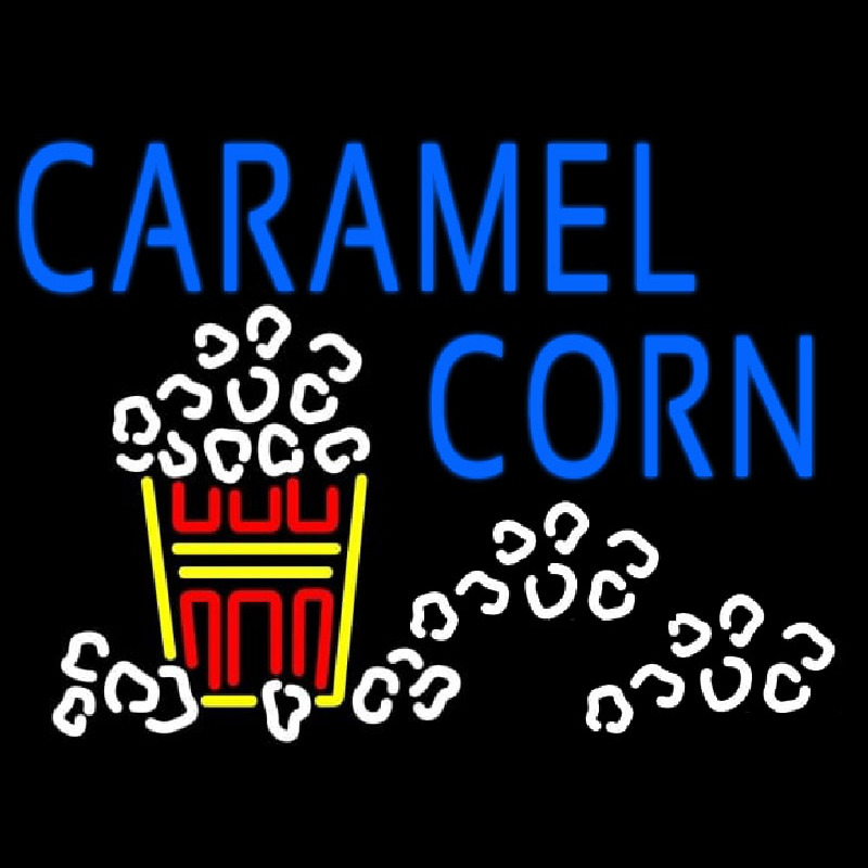 Blue Caramel Corn With Logo Neon Sign