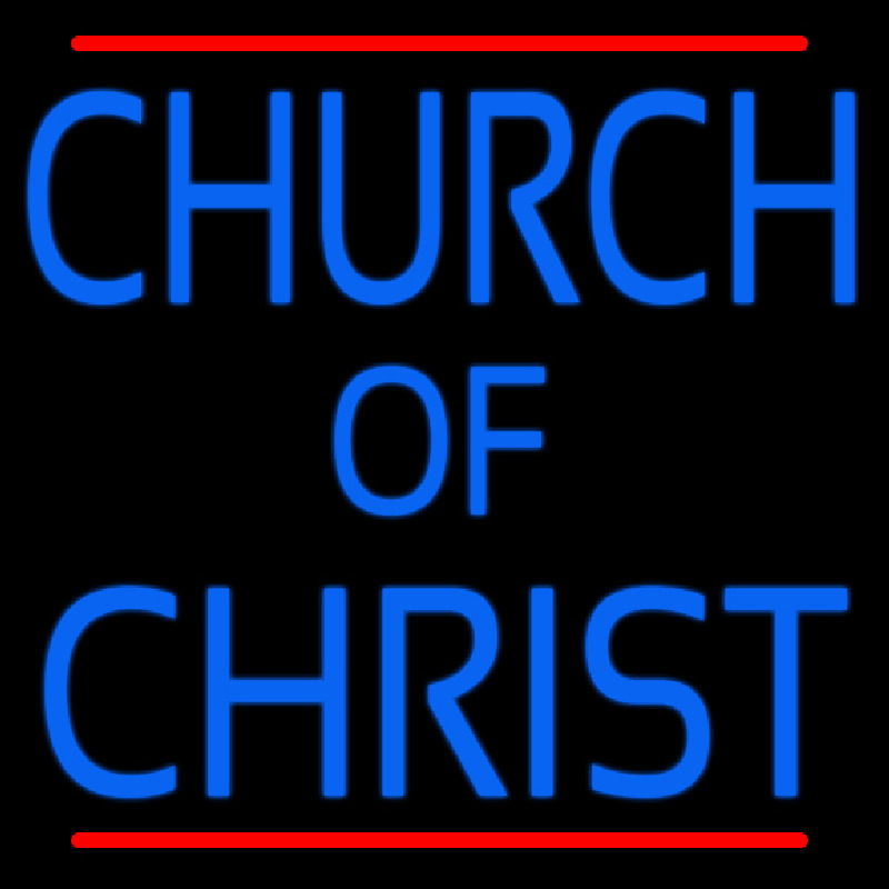 Blue Church Of Christ Neon Sign