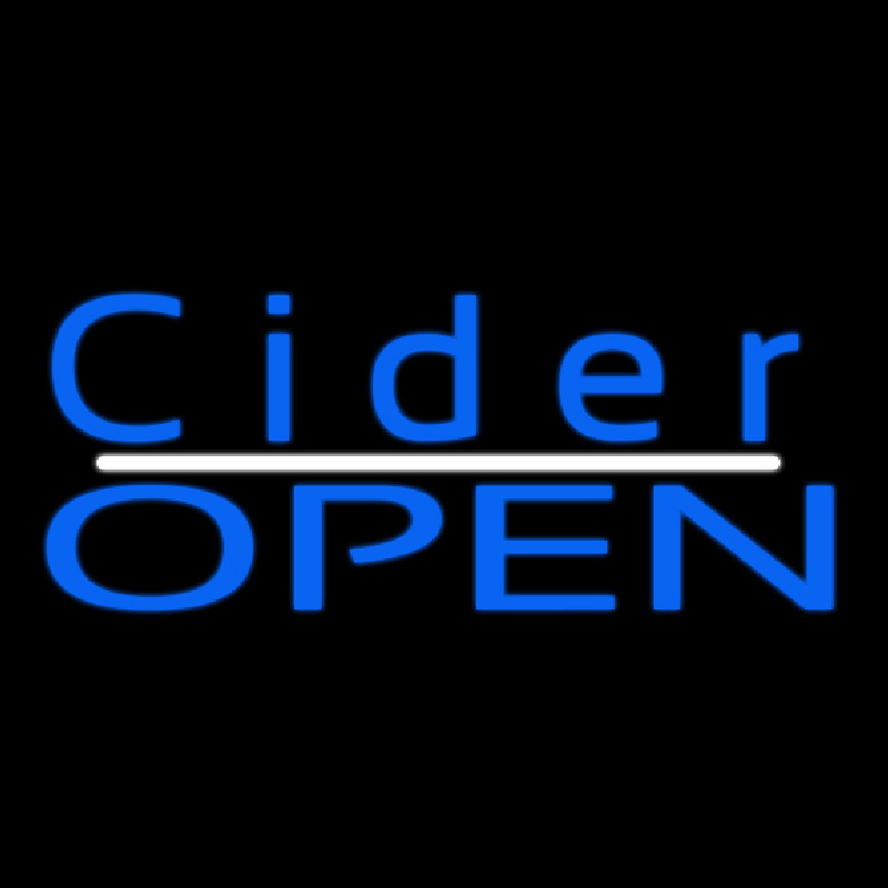 Blue Cider Open Neon Sign