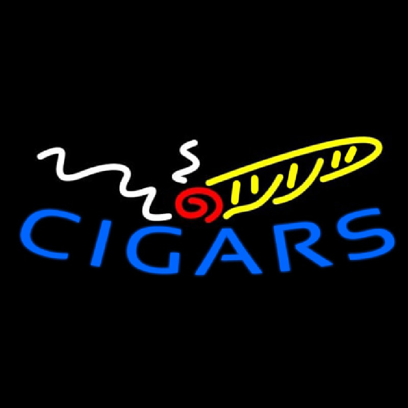 Blue Cigars Logo Neon Sign