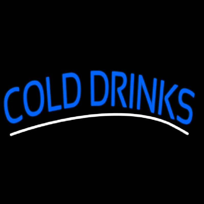 Blue Cold Drinks Neon Sign