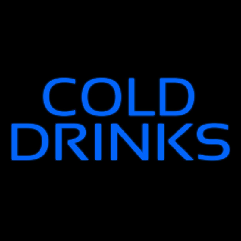Blue Cold Drinks Neon Sign