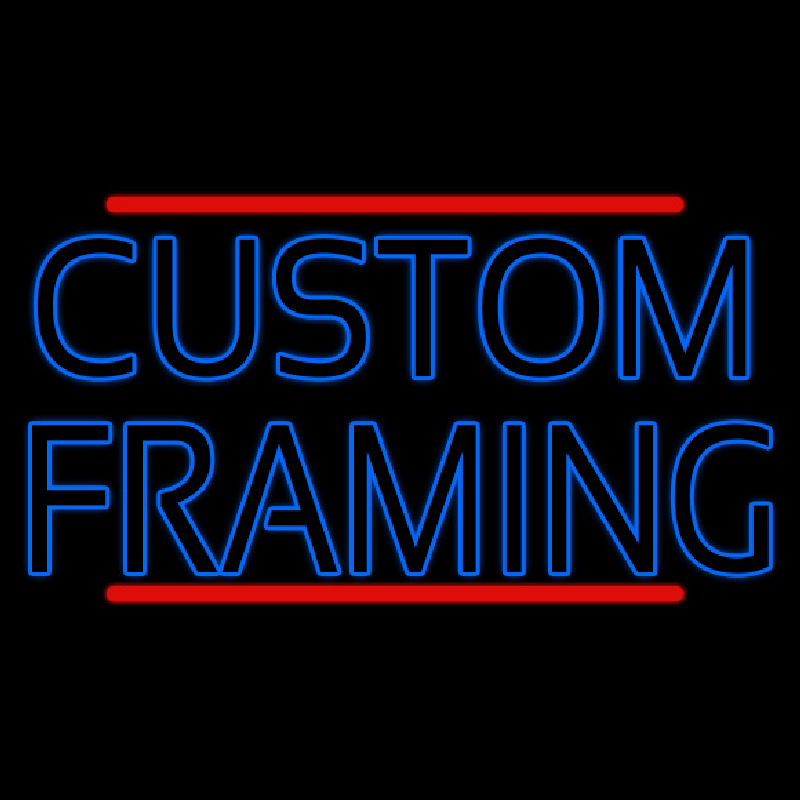Blue Custom Framing With Lines Neon Sign