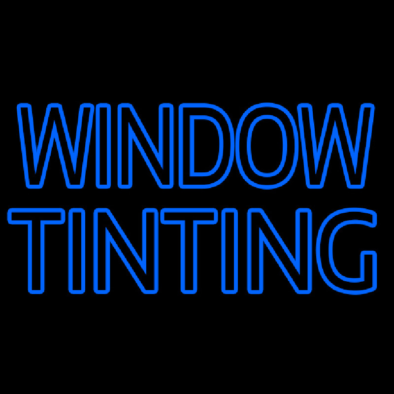 Blue Double Stroke Window Tinting Neon Sign