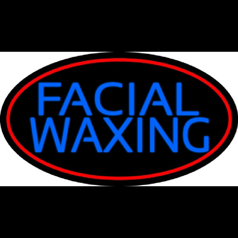 Blue Facial And Wa ing Red Oval Neon Sign