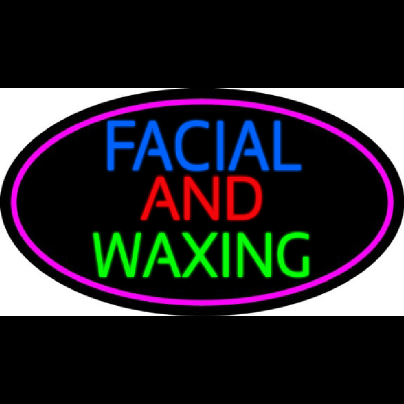 Blue Facial And Wa ing With Pink Oval Neon Sign