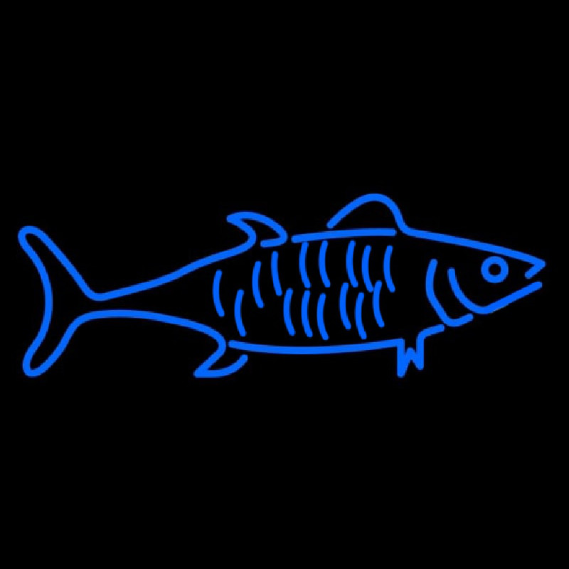 Blue Fish Logo Neon Sign