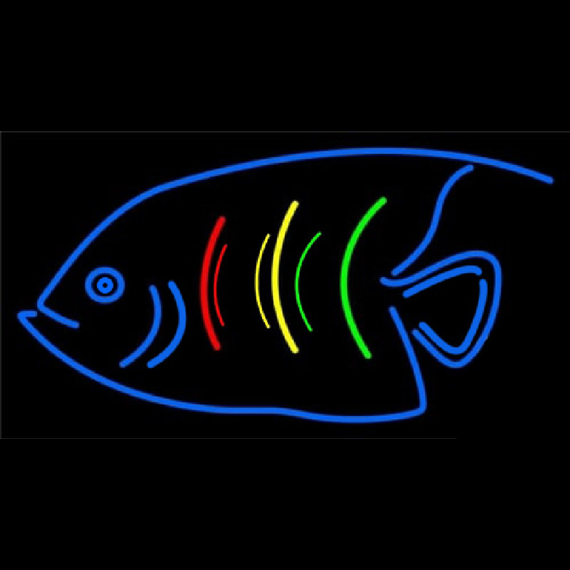 Blue Fish Logo Neon Sign