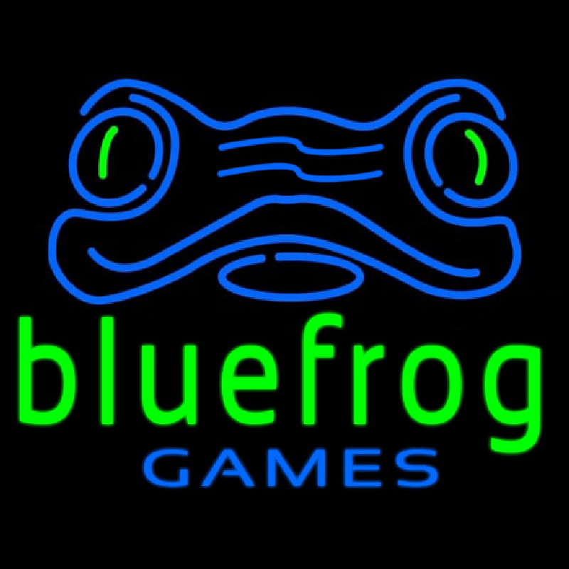 Blue Frog Games Logo Neon Sign