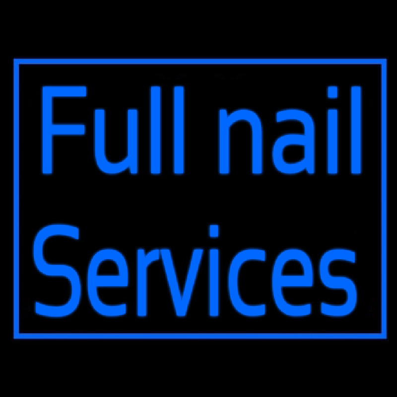 Blue Full Nail Services Neon Sign
