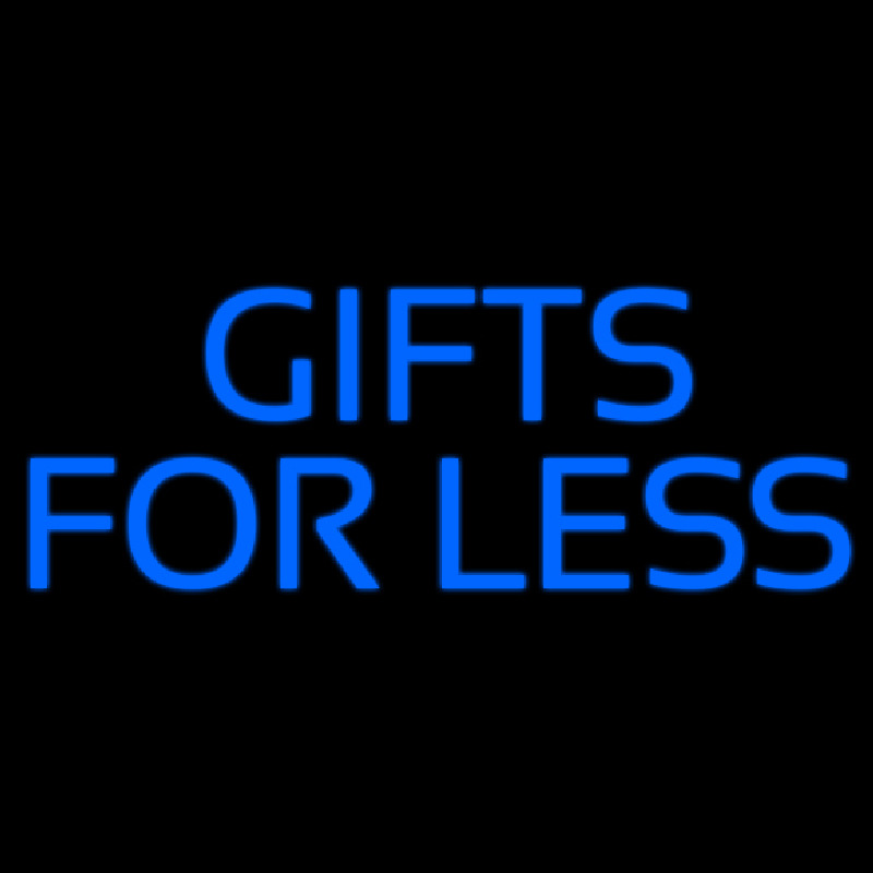 Blue Gifts For Less Block Neon Sign