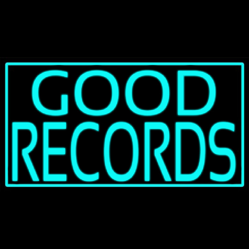 Blue Good Records Border Neon Sign