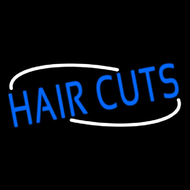 Blue Hair Cuts Neon Sign