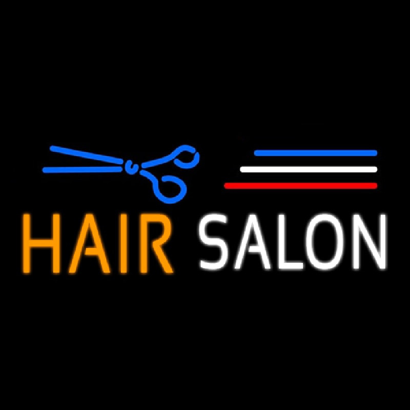 Blue Hair Salon Logo Neon Sign