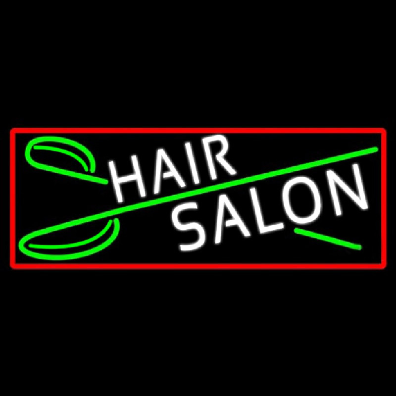 Blue Hair Salon With Scissor Neon Sign