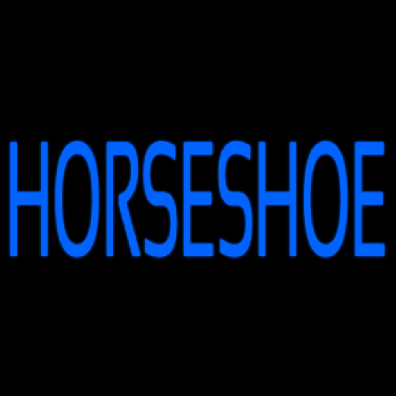 Blue Horseshoe Neon Sign