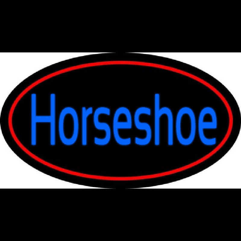 Blue Horseshoe With Red Border Neon Sign