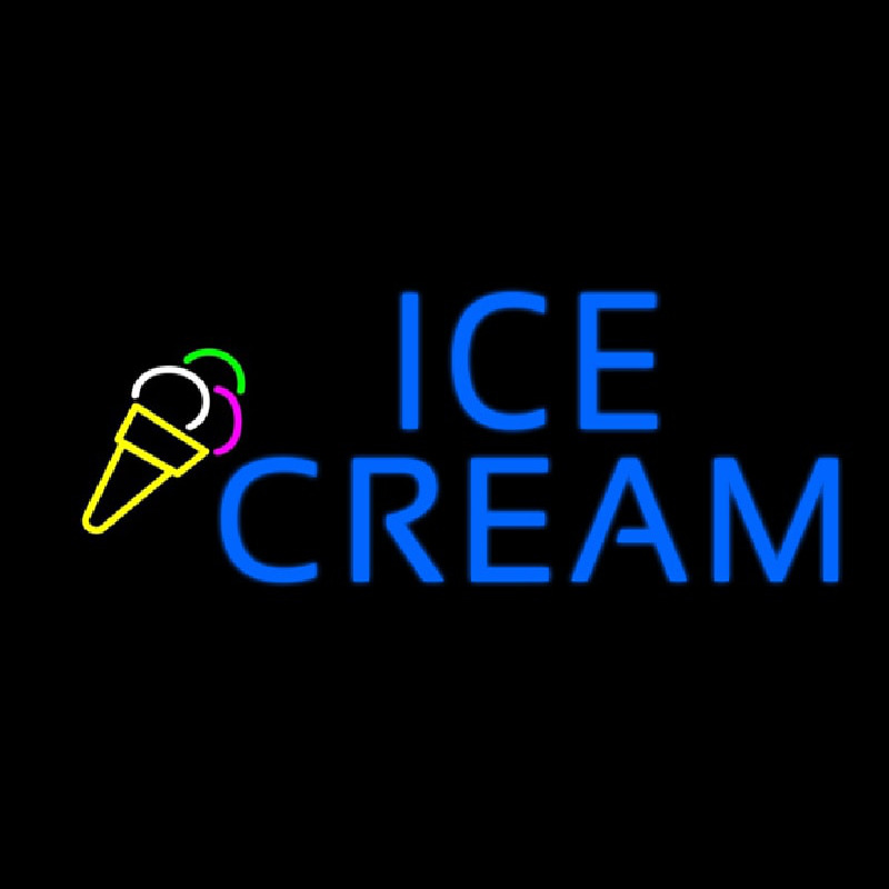 Blue Ice Cream Logo Neon Sign