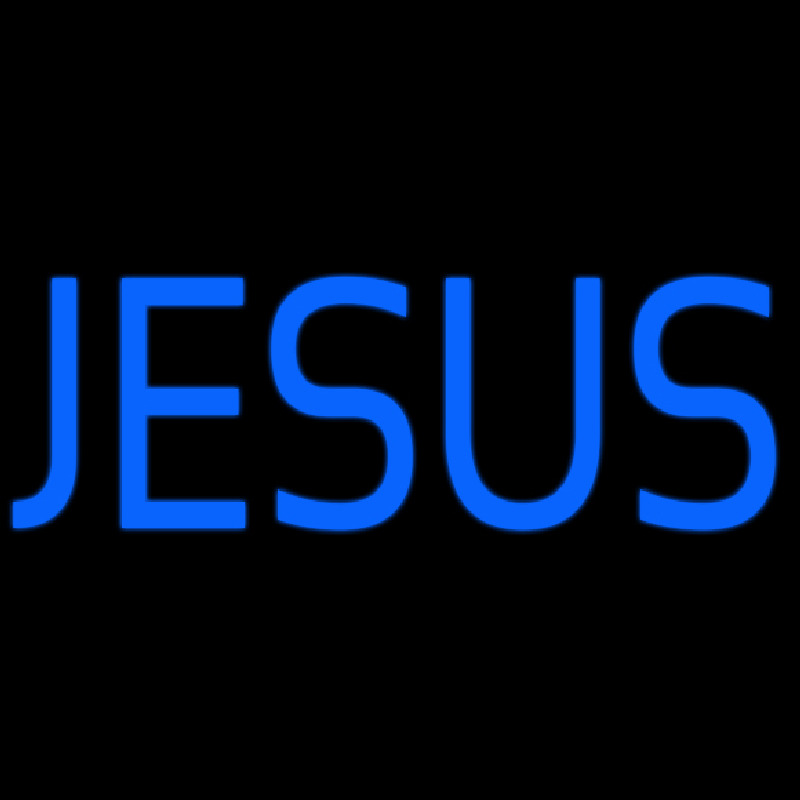 Blue Jesus Block Neon Sign