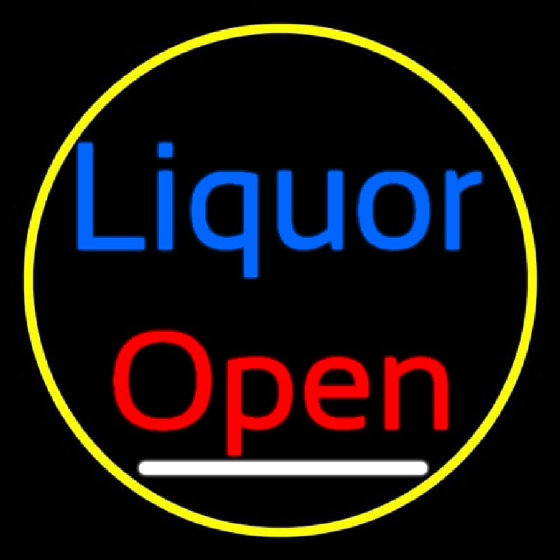 Blue Liquor Open 1 Neon Sign