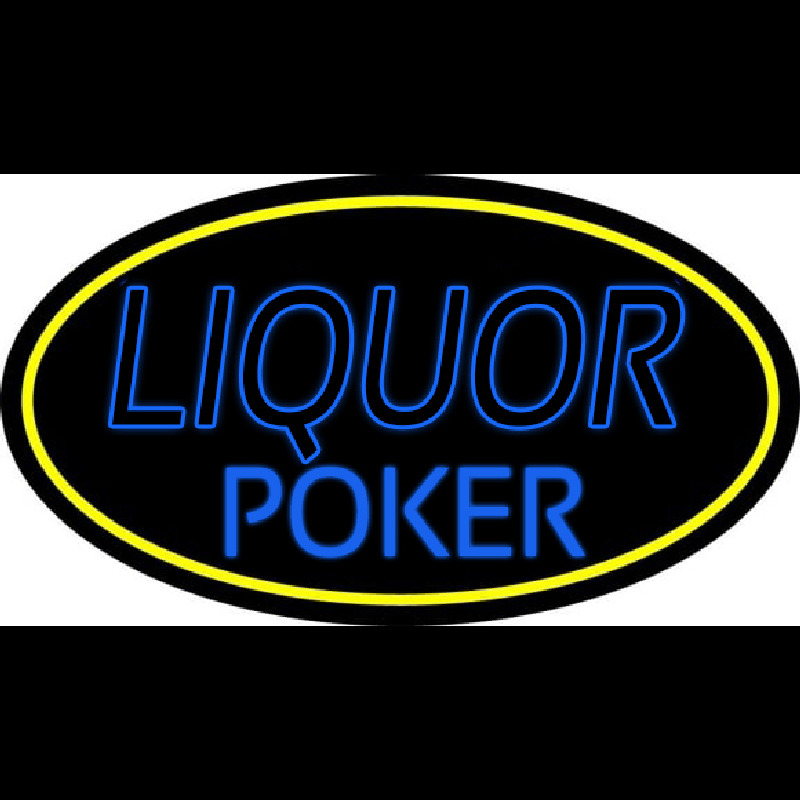 Blue Liquor Poker Neon Sign