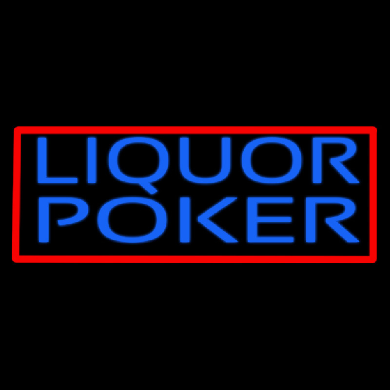 Blue Liquor Poker Neon Sign