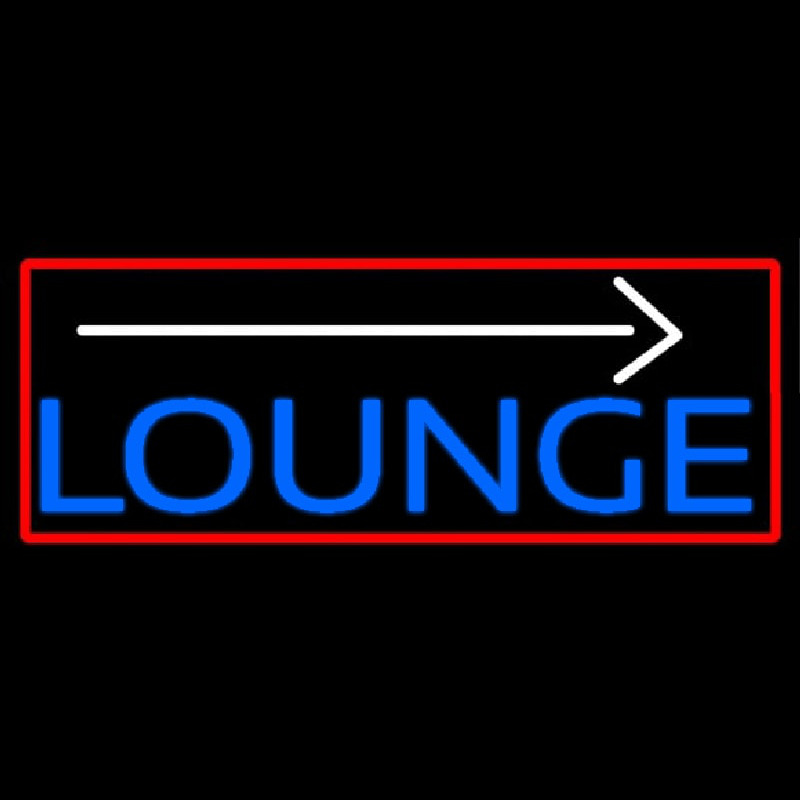 Blue Lounge And Arrow With Red Border Neon Sign
