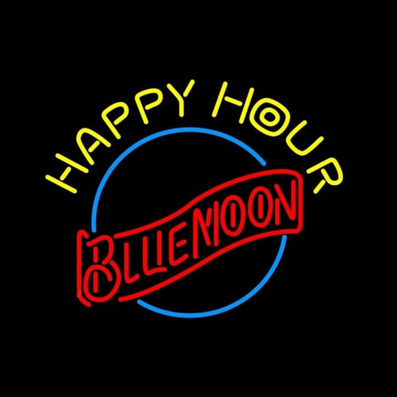Blue Moon Classic Happy Hour Beer Sign Neon Sign