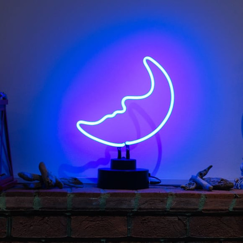Blue Moon Desktop Neon Sign