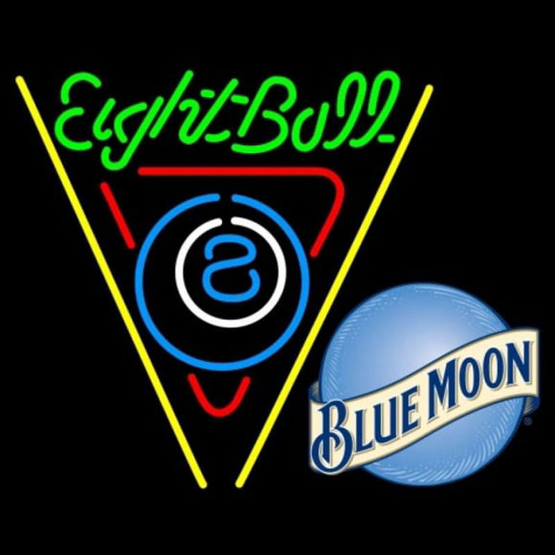 Blue Moon Eightball Billiards Pool Beer Sign Neon Sign
