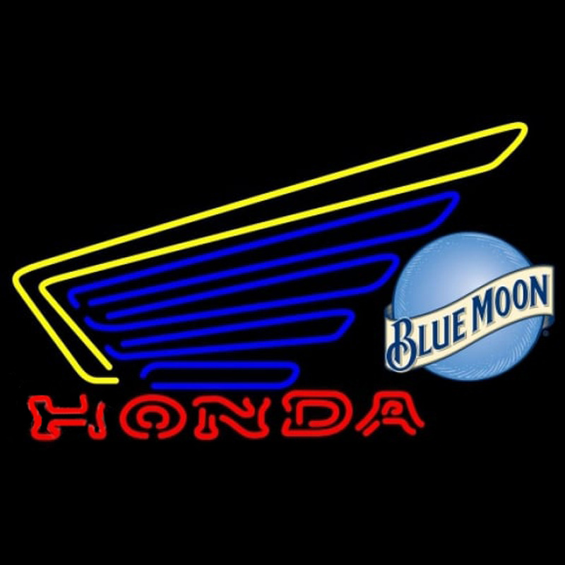 Blue Moon Honda Motorcycles Gold Wing Beer Sign Neon Sign