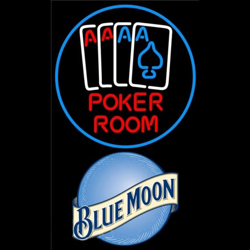Blue Moon Poker Room Beer Sign Neon Sign
