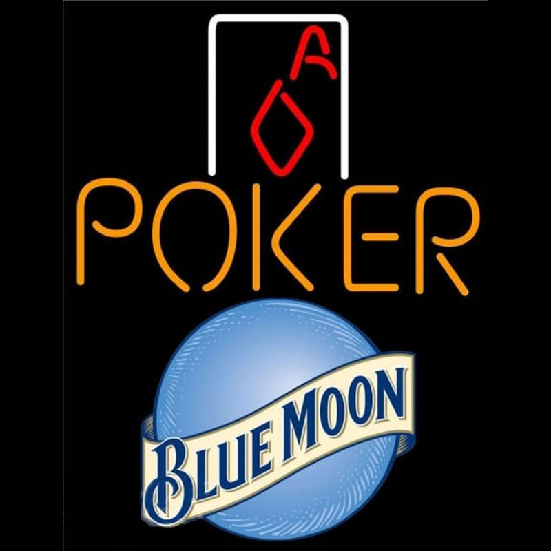 Blue Moon Poker Squver Ace Beer Sign Neon Sign
