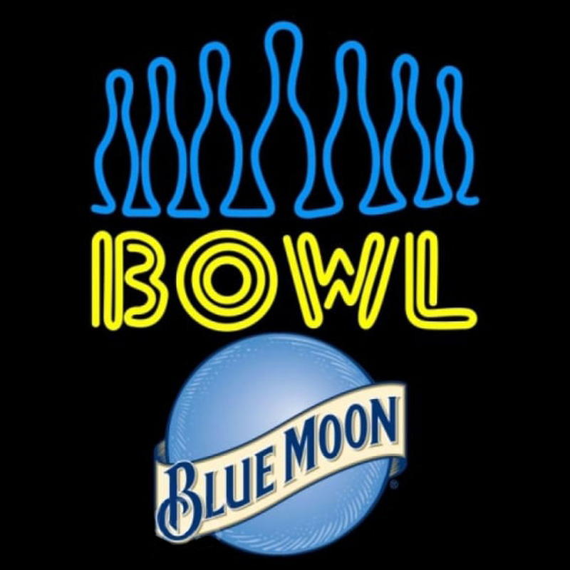 Blue Moon Ten Pin Bowling Beer Sign Neon Sign