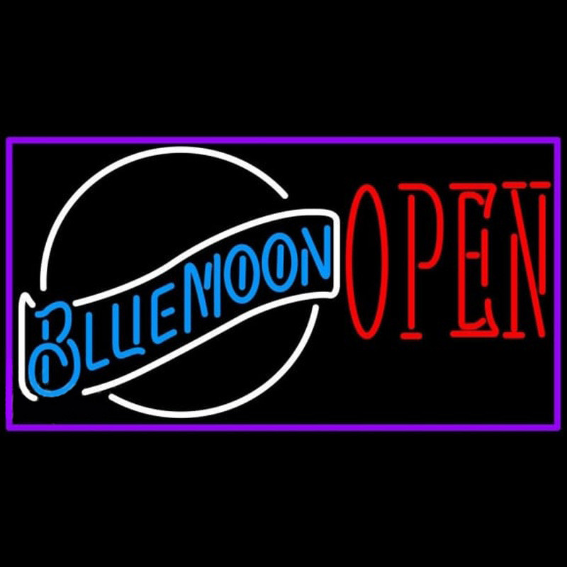 Blue Moon White Open Beer Sign Neon Sign