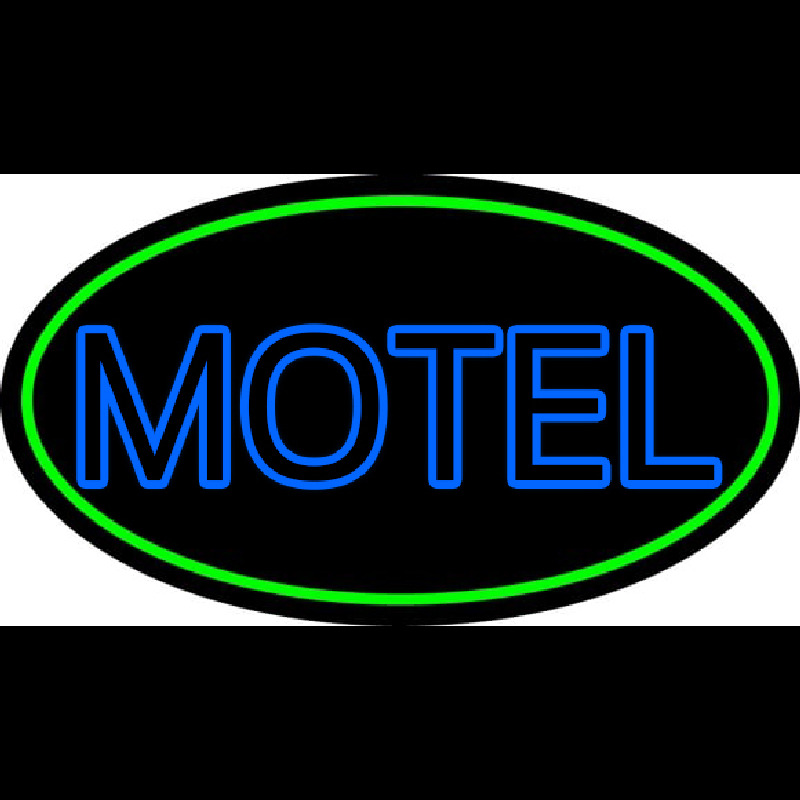 Blue Motel Double Stroke And Green Border Neon Sign
