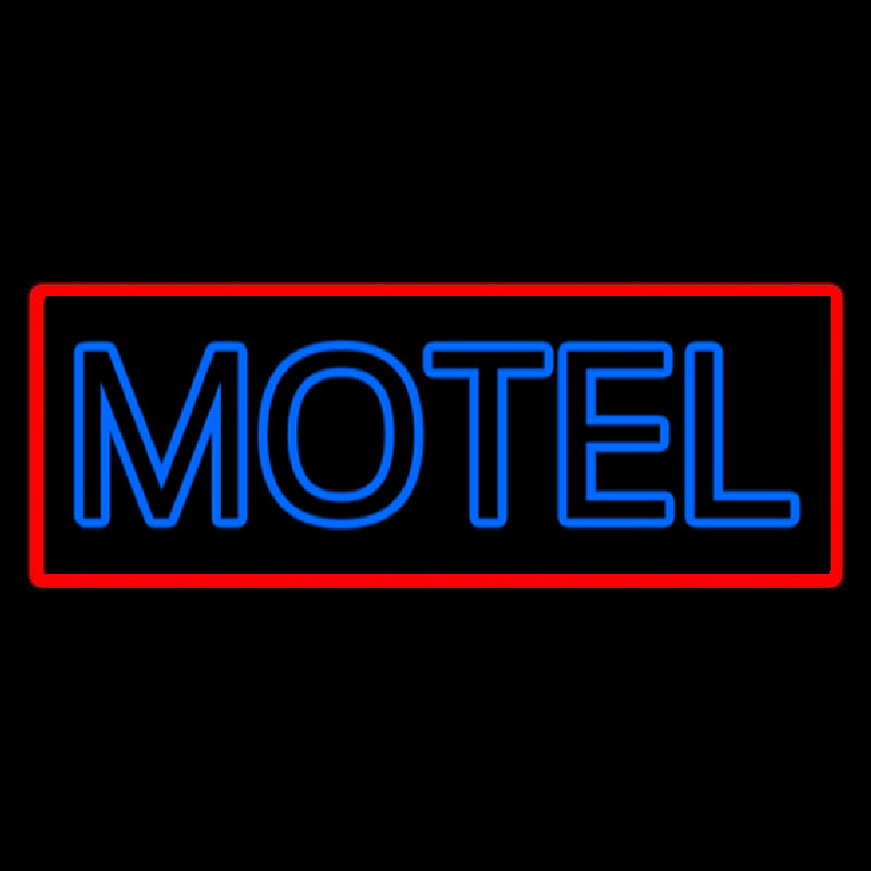Blue Motel Double Stroke And Red Border Neon Sign