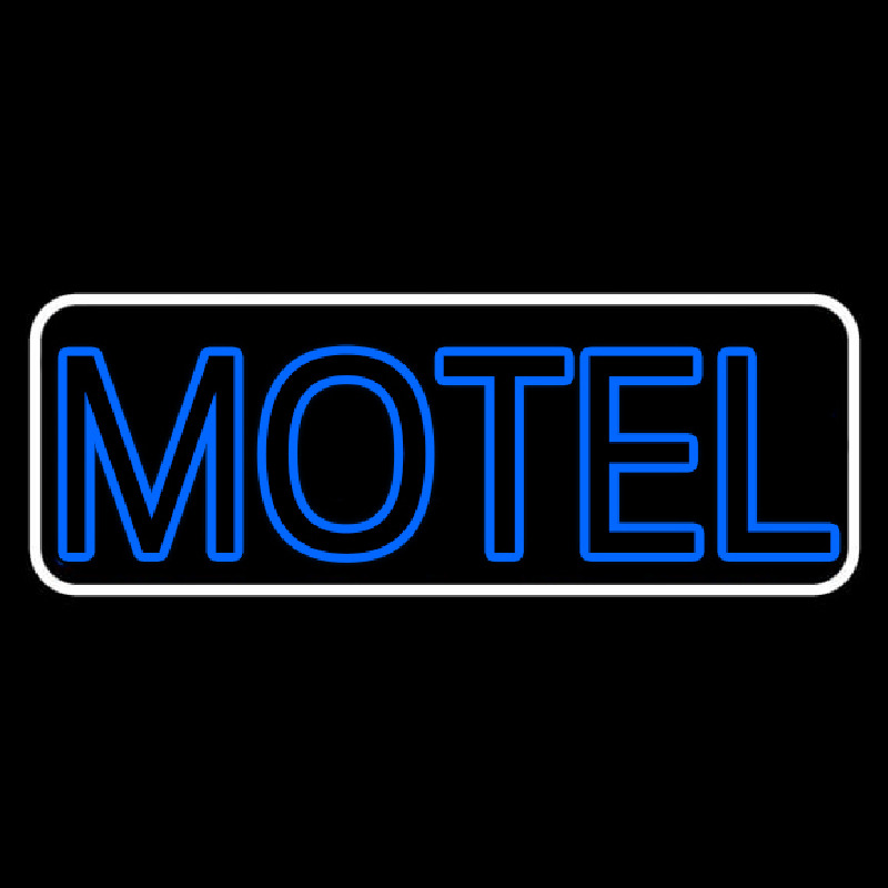 Blue Motel Double Stroke With White Border Neon Sign