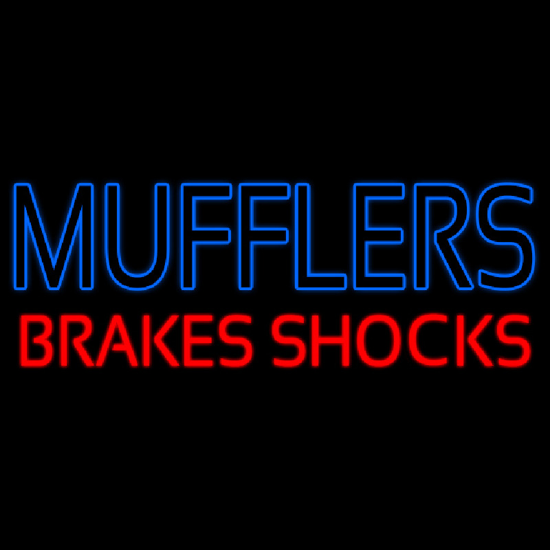 Blue Mufflers Red Brakes Shocks Neon Sign
