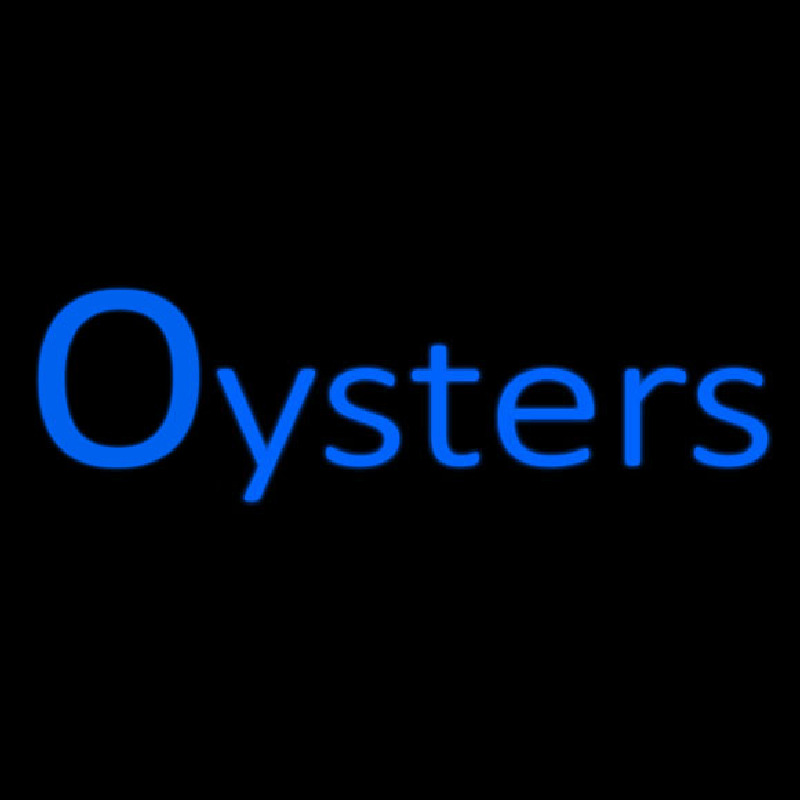 Blue Oysters Cursive Neon Sign