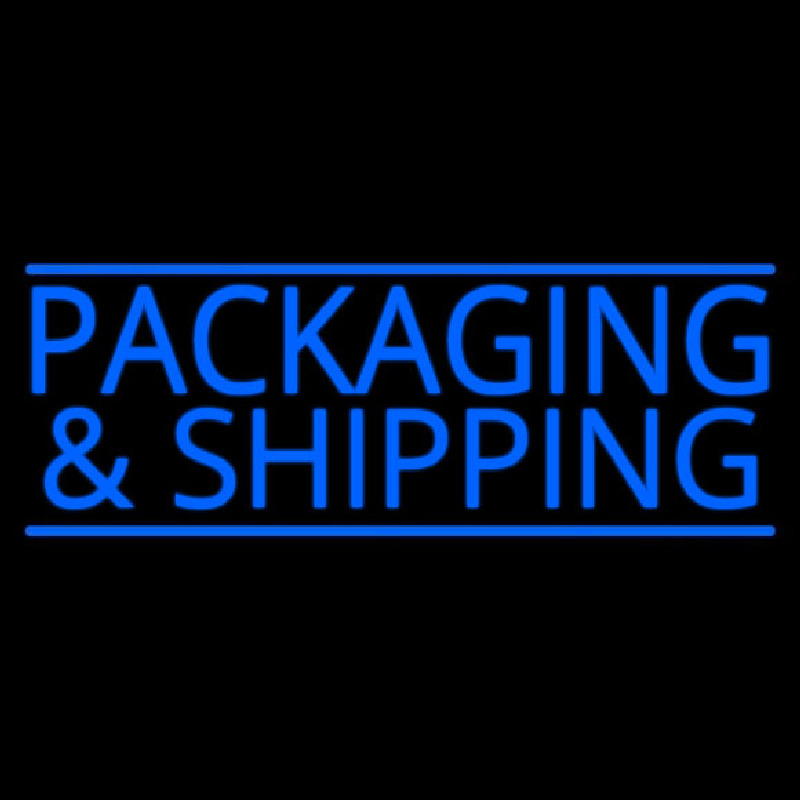 Blue Packaging And Shipping Neon Sign