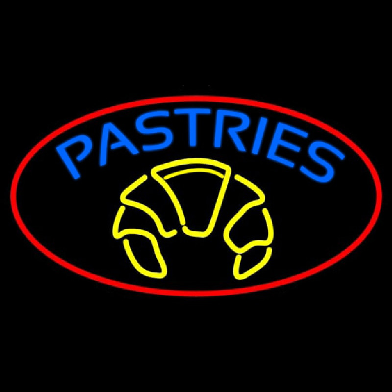 Blue Pastries Logo Neon Sign