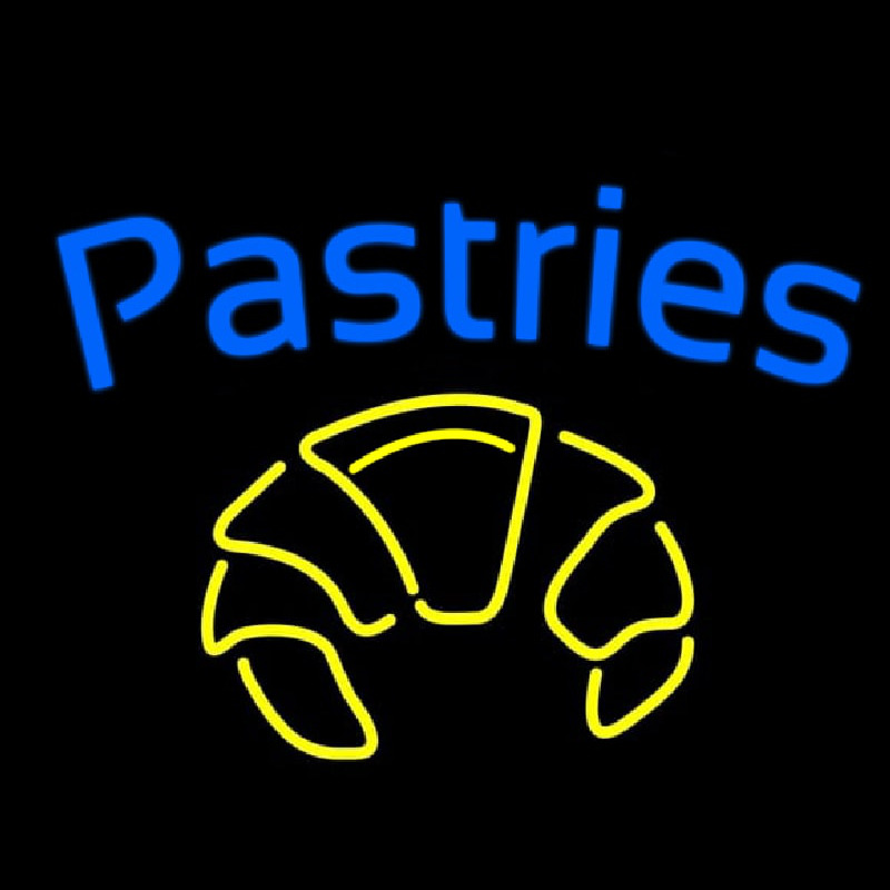 Blue Pastries Logo Neon Sign