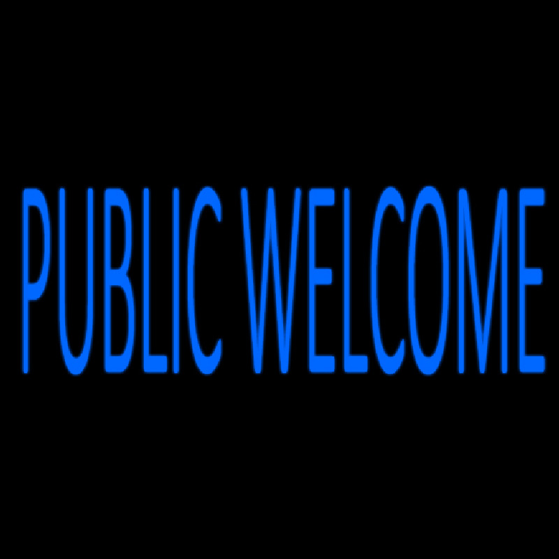 Blue Public Welcome Neon Sign