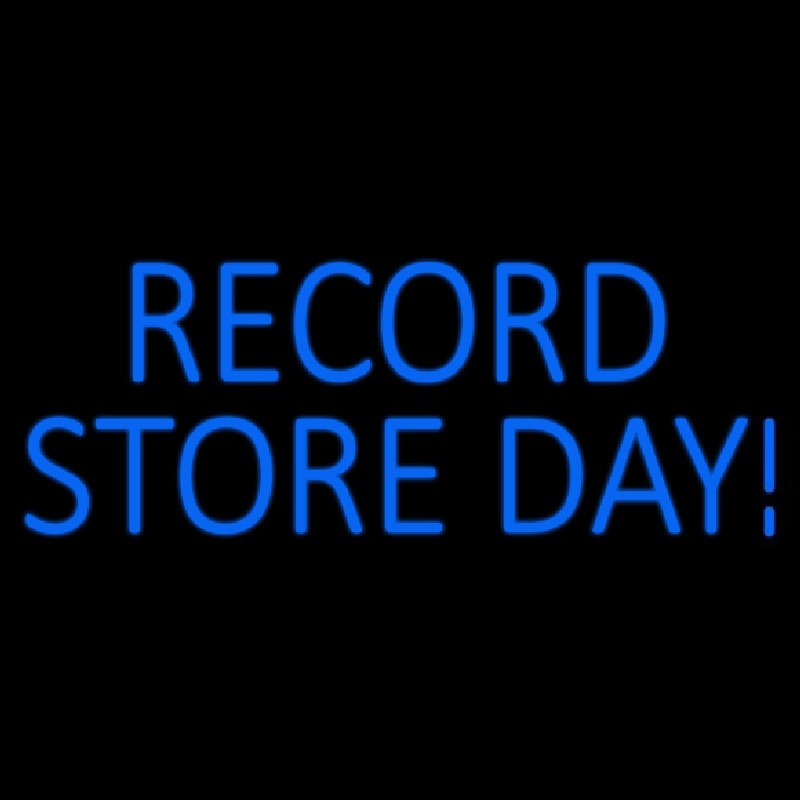 Blue Record Store Day Block Neon Sign