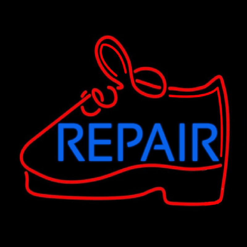 Blue Repair Shoe Neon Sign