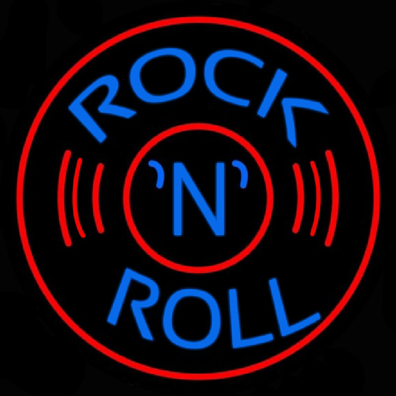 Blue Rock Disc Neon Sign