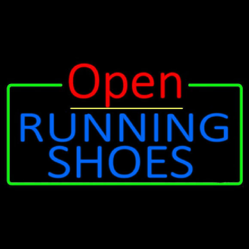 Blue Running Shoes Open Neon Sign